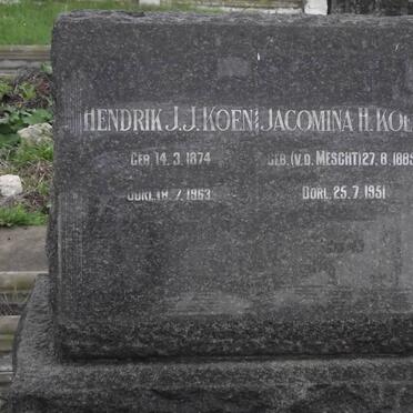 KOEN Hendrik J.J. 1874-1963 &amp; Jacomina H. VAN DER MESCHT 1885-1951