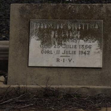 LANGE Francsina Rosettha, de nee VIVIERS 1856-1942