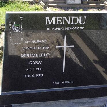 MENDU Mpumelelo 1933-2009