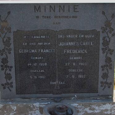 MINNIE Johannes Carel Frederick 1905-1962 &amp; Georgina Frances 1908-1961