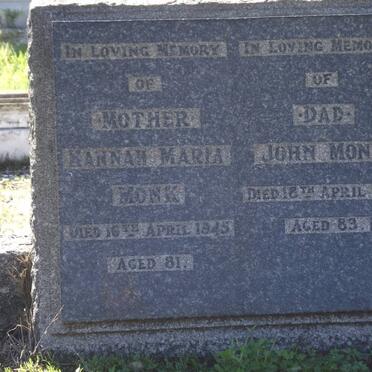 MONK Hannah Maria -1945 &amp; John -1945