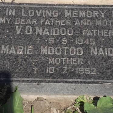 NAIDOO V.D. -1945 &amp; Marie Mootoo -1952