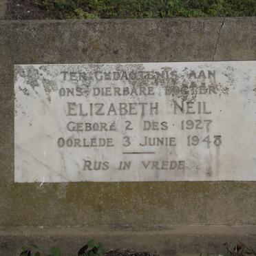 NEIL Elizabeth 1927-1948
