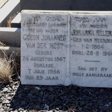 NEST Gideon Johannes, van der 1867-1956 &amp; Johanna Helena VAN HEERDEN 1884-1968