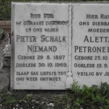 NIEMAND Pieter Schalk 1897-1969 &amp; Aletta Petronella 1903-1995