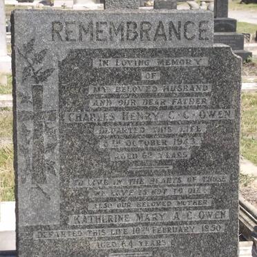 OWEN Charles Henry C. C. -1943 &amp; Katherine Mary A.C. -1950