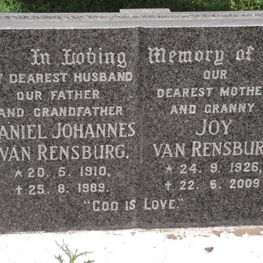 RENSBURG Daniel Johannes, van 1910-1989 &amp; Joy 1926-2009