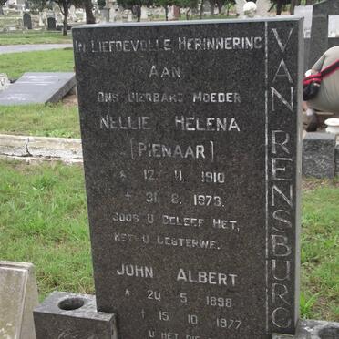 RENSBURG John Albert, van 1898-1977 &amp; Nellie Helena PIENAAR 1910-1973