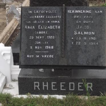 RHEEDER Annie Elizabeth 1908-1968 &amp; Jacob Salmon 1908-1984
