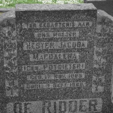 RIDDER Hester Jacoba Magdalena, de nee POTGIETER 1885-1960