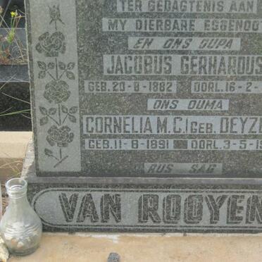 ROOYEN Jacobus Gerhardus, van 1882-1964 &amp; Cornelia M.C. DEYZEL 1891-1971