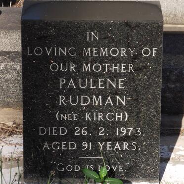 RUDMAN Paulene nee KIRCH -1973