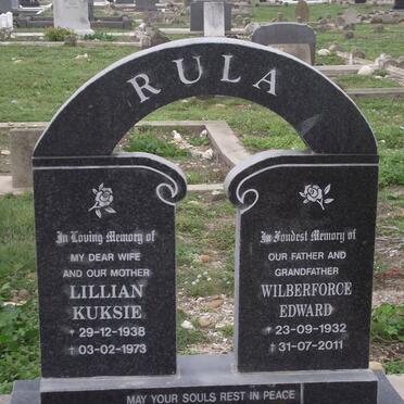 RULA Wilberforce Edward 1932-2011 &amp; Lillian Kuksie 1938-1973
