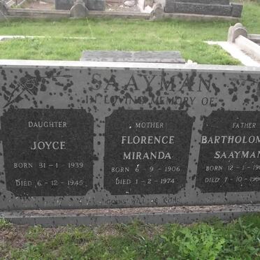 SAAYMAN Bartholomeus 1902-1980 &amp; Florence Miranda 1906-1974