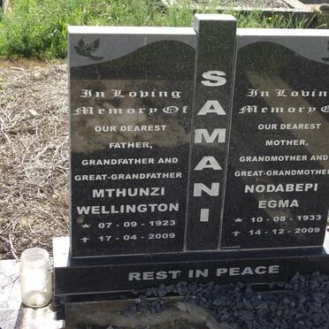 SAMANI Mthunzi Wellington 1923-2009 &amp; Nodabepi Egma 1933-2009