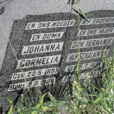 SCHALKWYK Dirk Hermanus, van 1890-1962 &amp; Johanna Cornelia 1893-1984