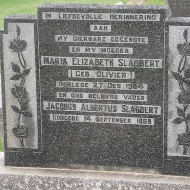 SLABBERT Maria Elizabeth OLIVIER -1954 &amp; Jacobus Albertus -1958