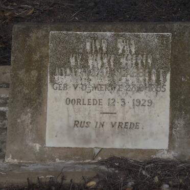 SLABBERT Judith J.D. nee VAN DER MERWE 1855-1929