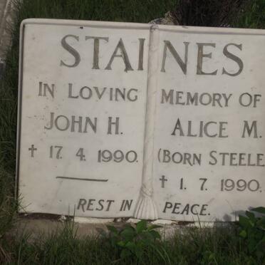 STAINES John H. -1990 &amp; Alice M. STEELE -1990