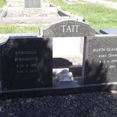 TAIT Arnoldus Bernardus 1881-1955 &amp; Aletta Glaudina GERBER 1889-1980