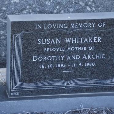 WHITAKER Susan 1893-1980