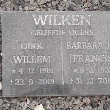 WILKEN Dirk Willem 1918-2001 &amp; Barbara J.E. 1922-2005