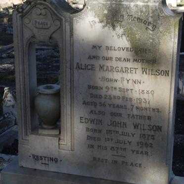 WILSON Edwin John 1875-1962 &amp; Alice Margaret FLYNN 1880-1937