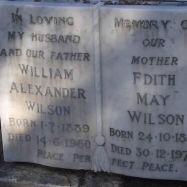 WILSON William Alexander 1889-1960 &amp; Edith May 1889-1975