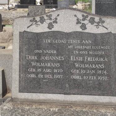 WOLMARANS Dirk Johannes 1870-1957 &amp; Elsie Fredrika 1874-1957