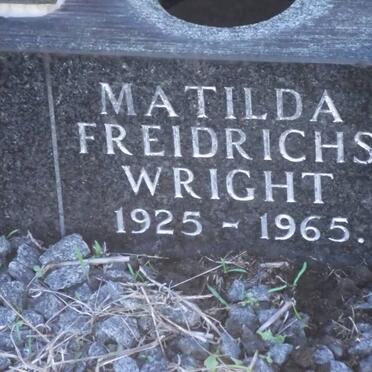 WRIGHT Matilda Freidrichs 1925-1965