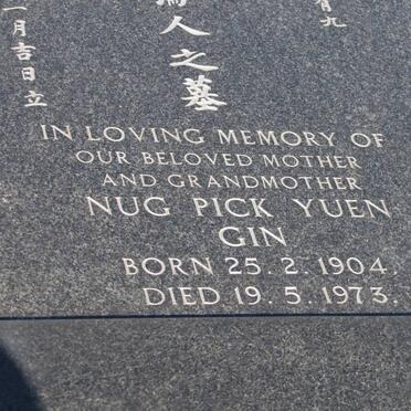 YEUN GIN Nug Pick 1904-1973