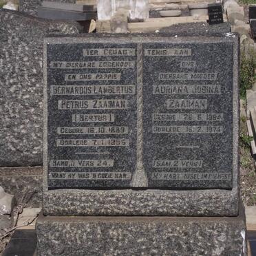 ZAAIMAN Bernardus Lambertus Petrus 1889-1956 &amp; Adriana Josina 1894-1974