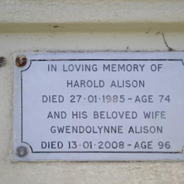 ALISON Harold -1985 &amp; Gwendolynne -2008
