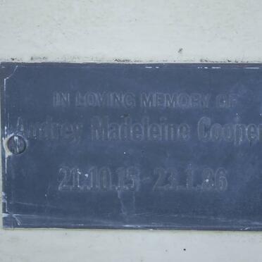 COOPER Audrey Madeleine 1915-1986