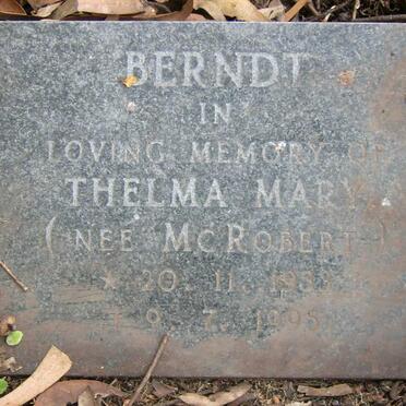 BERNDT Thelma Mary nee McRobert 1933-1995