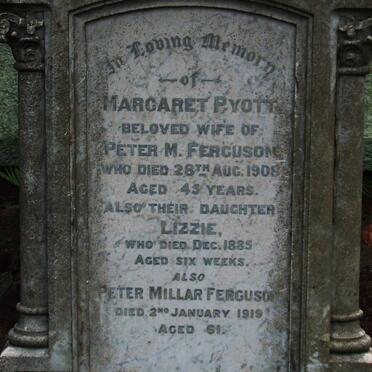 FERGUSON Peter Millar -1919 &amp; Margaret PYOTT -1908 :: FERGUSON Lizzie -1885