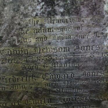 JONES Edwin Newsom -1860 :: JONES Frederick Edward -1862 :: JONES Emily Louisa 1862 