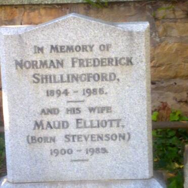 SHILLINGFORD Norman Frederick 1894-1985 &amp;  Maud Elliott STEVENSON 1900-1985