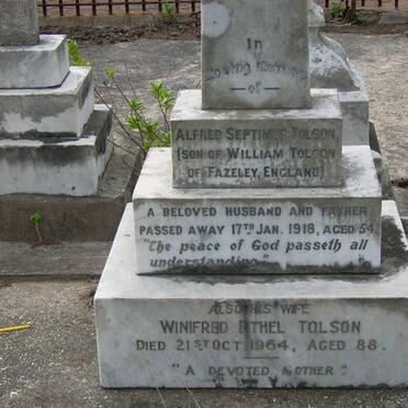 TOLSON Alfred Septimus -1918 &amp; Winifred Ethel -1964 :: TOLSON Andrea 1947-