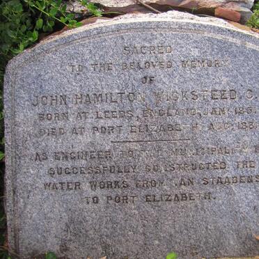 WICKSTEED John Hamilton 1851-1884