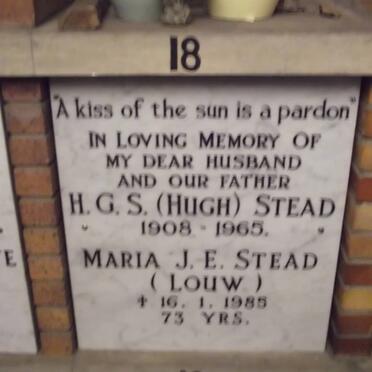 STEAD H.G.S. 1908-1965 &amp; Maria J.E. LOUW -1985