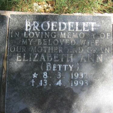 BROEDELET Elizabeth Ann 1932-1993