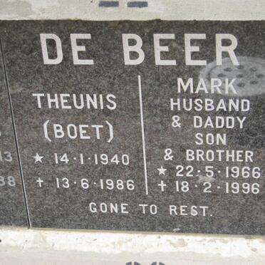 BEER Theunis, de 1940-1986 :: DE BEER Mark 1966-1996  