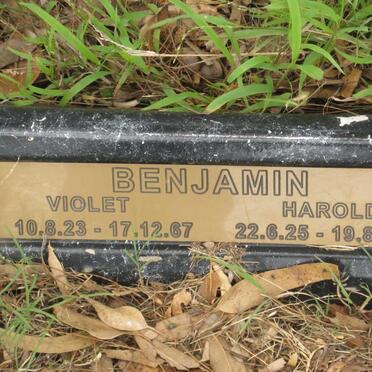 BENJAMIN Harold 1925-2005 &amp; Violet 1923-1967