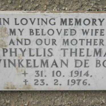 BOO Phyllis Telma Winkelman, de 1914-1976