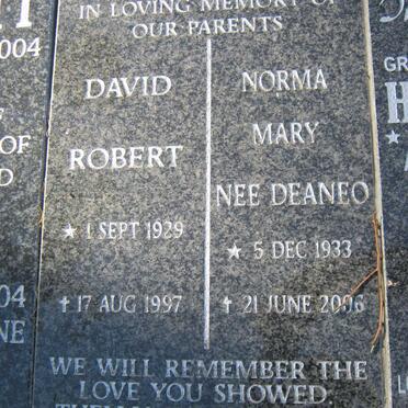 BAM David robert 1929-1997 &amp; Norma Mary DEANEO 1933-2006