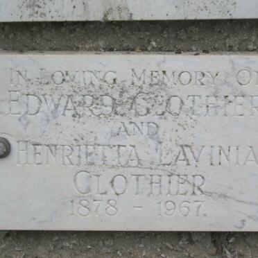 CLOTHIER Edward &amp; Henrietta Lavinia 1878-1967