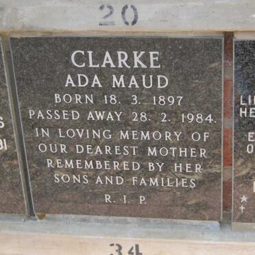 CLARKE Ada Maud 1897-1984