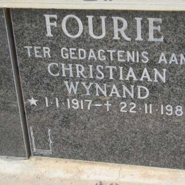 FOURIE Christiaan Wynand 1917-1985