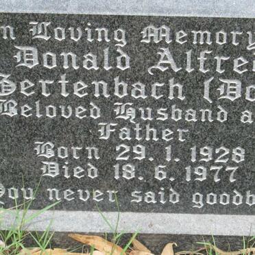 GERTENBACH Donald Alfred 1928-1977